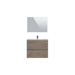 Ensemble meuble+vasque+miroir TRITTON coloris bois