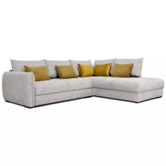 Canapé d&rsquo;angle convertible 4 places GENUA coloris beige