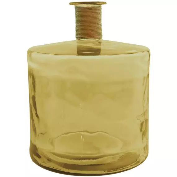 Vase en verre recyclé h 45 cm  miel 45 cm