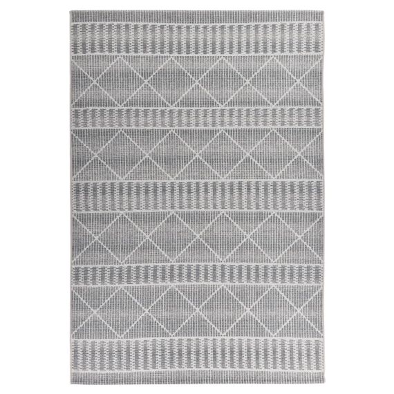Tapis outdoor/ indoor – motif géométrique – tissé beige 120×180 cm