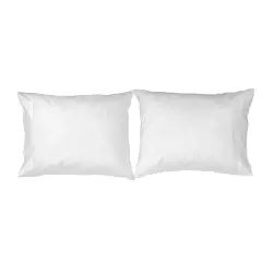2 taies d’oreiller en coton blanc 50×75