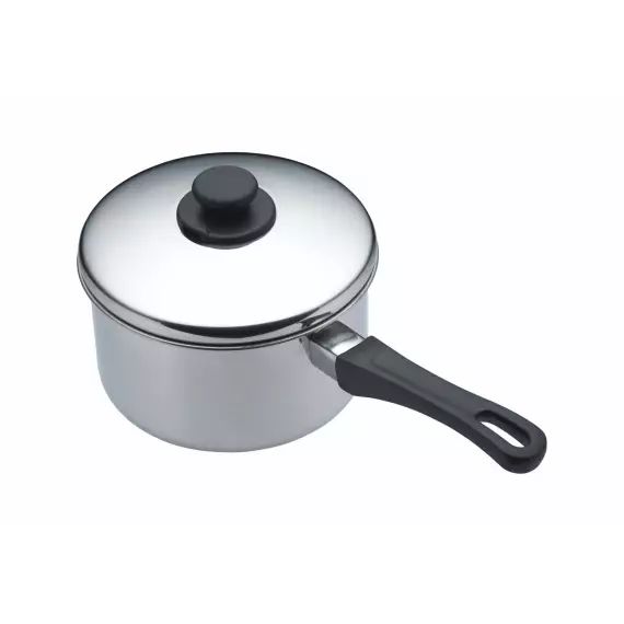 Casserole 16cm avec couvercle  en acier inoxydable gris