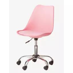 Chaise de bureau enfant à roulettes rose