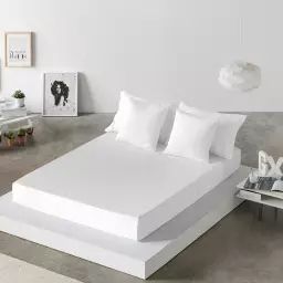 Drap de lit en coton blanc 250×280