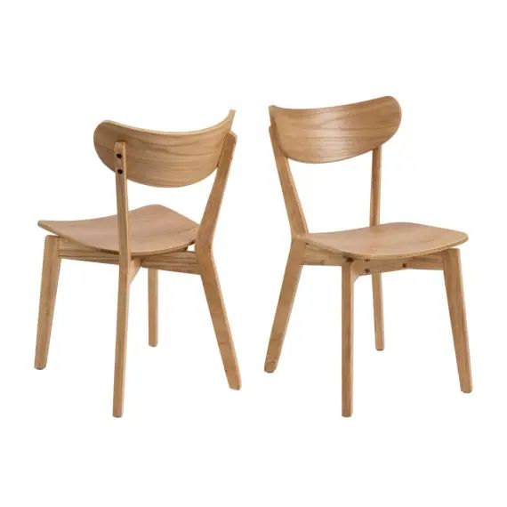 Chaise scandinave en bois (lot de 2)