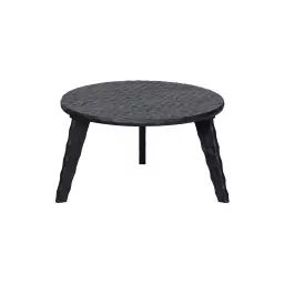 Table basse ronde en bois D64cm noir