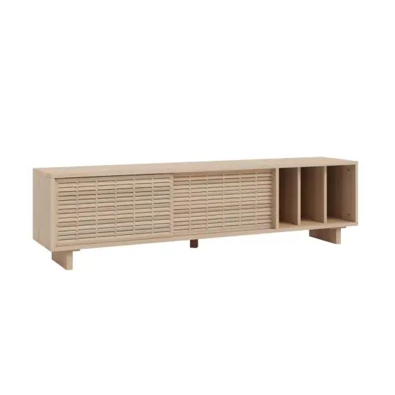 Meuble TV en bois de pin massif naturel – 170 cm