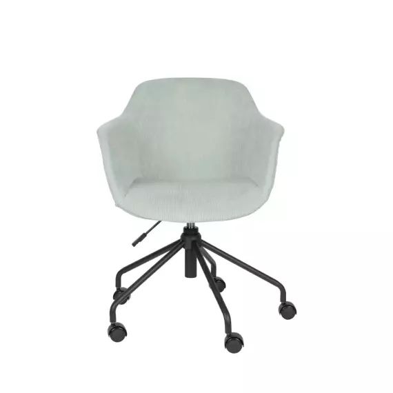 Junzo – Chaise de bureau pivotante à roulettes – Couleur – Vert d’eau