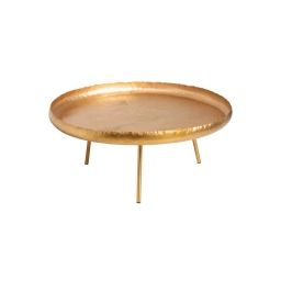 Table basse ronde art déco métal doré