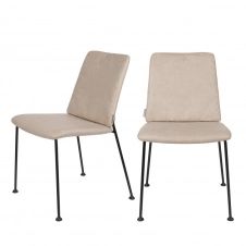 2 chaises en tissu beige