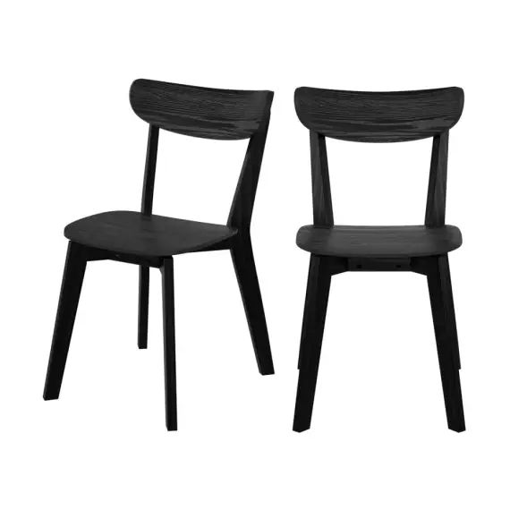 Chaise en bois noir (lot de 2)
