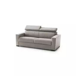 Canapé-lit 3 places en tissu gris taupe
