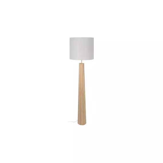 Lampadaire métal et tissu 167 cm MARIUS coloris blanc