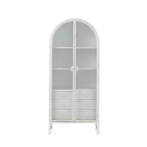 Armoire Demi-cercle Rond Métal - Blanc Calicosy - Mr Scandinave