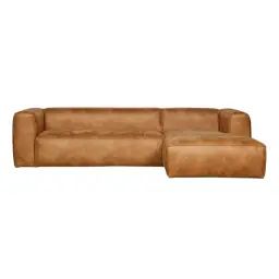 Canapé d&rsquo;angle droit cognac