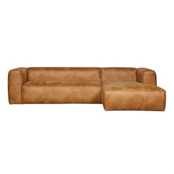 Canapé d&rsquo;angle droit cognac
