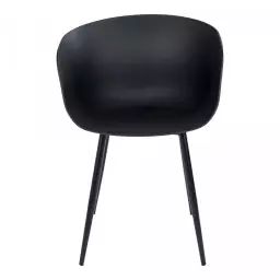 Chaise moderne intérieure extérieure en plastique noir