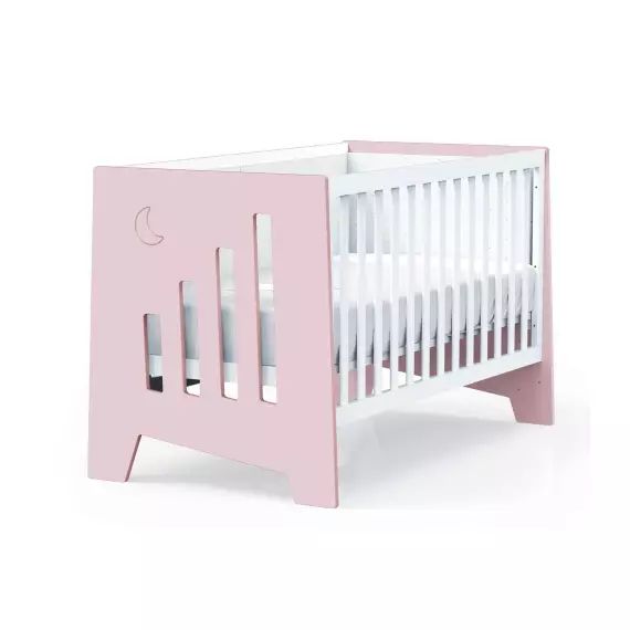 Lit bébé – bureau (2en1) 70×140 cm en rose