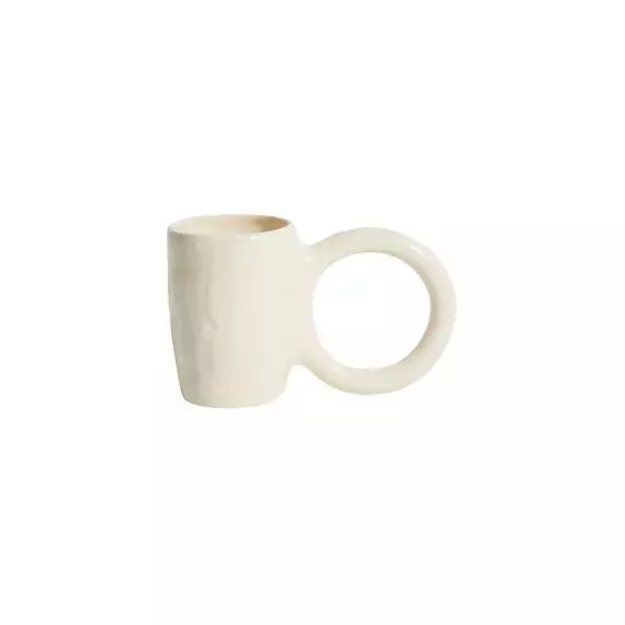 Mug Donut en Céramique, Faïence émaillée – Couleur Beige – 18.17 x 18.17 x 12 cm – Designer Pia Chevalier
