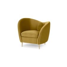 Kooper, fauteuil, velours doré vintage et laiton