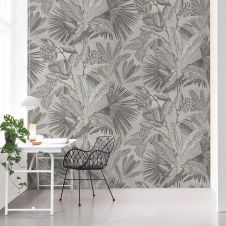 Papier peint panoramique Tropical gris intissé LUTECE l.250 x H.250 cm