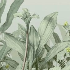Papier peint panoramique PANORAMA jungle fibre vert intissé l.424 x H.280 cm