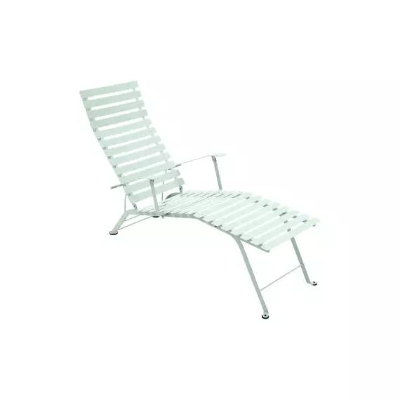 Chaise longue pliable inclinable Bistro en Métal, Acier laqué – Couleur Vert – 96.55 x 54.5 x 89 cm – Designer Studio