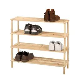Étagère à chaussures en bois 4 niveaux – 74x26x64cm