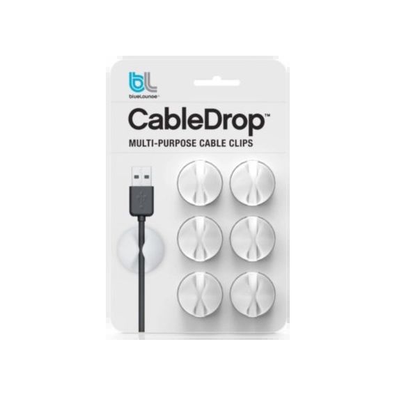 Range câble Bluelounge CableDrop mini blanc Pack de 9