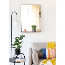 Miroir en bois de platane marron et noir 55×75