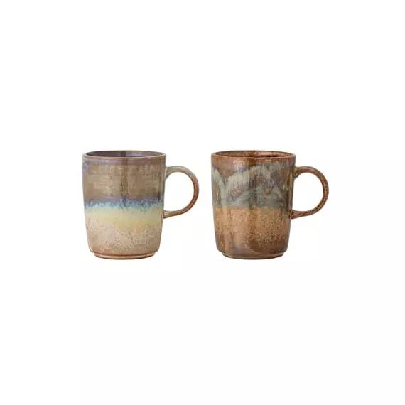 Mug Vaisselle en Céramique, Grès émaillé – Couleur Marron – 12.5 x 19.83 x 11 cm