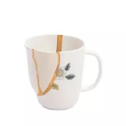 Mug Kintsugi en Céramique, Or – Couleur Blanc – 20.33 x 20.33 x 9 cm – Designer Marcantonio