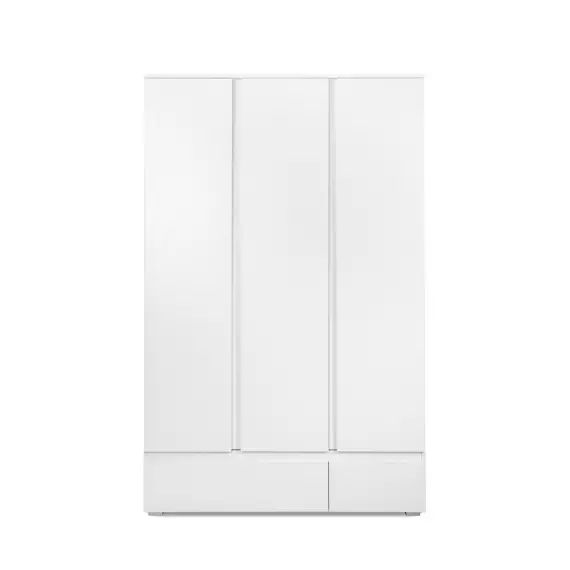 Armoire 3 portes 2 tiroirs blanc- L120 x H191 x P55 cm