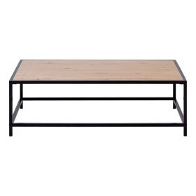 Table basse rectangulaire ABRAM 2 coloris noir/ chêne