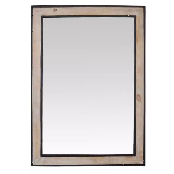 Miroir en bois marron clair 103 x 73 cm