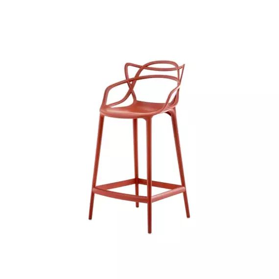 Chaise de bar Masters en Plastique, Technopolymère thermoplastique recyclé – Couleur Orange – 60 x 50 x 99 cm – Designer Philippe STARCK with Eugeni QUITLLET