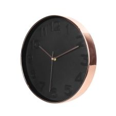 Horloge ronde noire cuivrée D30cm