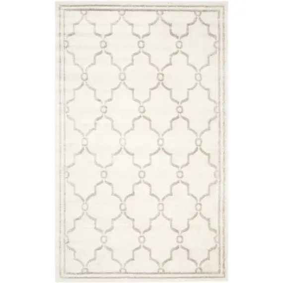 Tapis interieur / exterieur en ivoire & gris clair, 122 x 183 cm