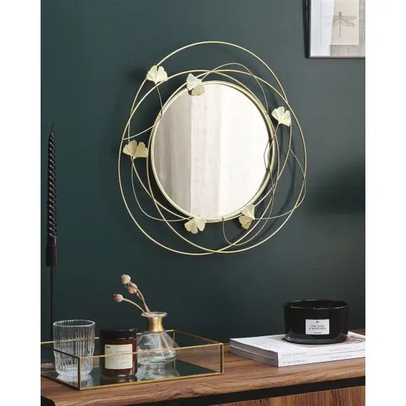 Miroir en métal doré 45×47