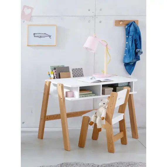 Bureau maternelle LIGNE ARCHITEKT blanc/bois