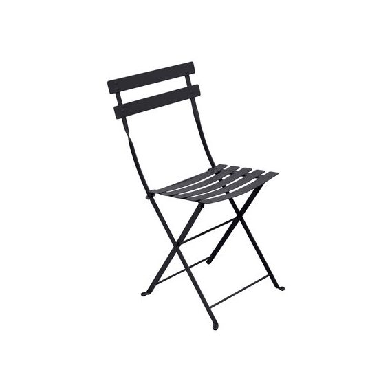 Chaise pliante Bistro en Métal, Acier laqué – Couleur Gris – 45 x 38 x 82 cm – Designer Studio