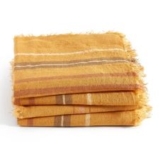Lot de 4 serviettes de table lin lavé, Keïta