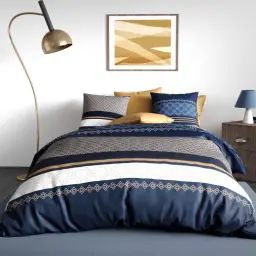 Parure de couette 100% coton 57 fils imprimée 240×220 2 taies