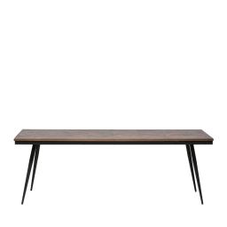 Table à manger en bois et métal 220x90cm naturel