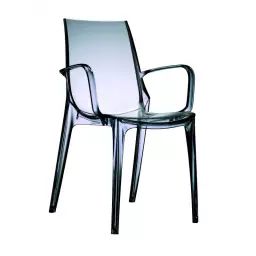 Chaise design en plastique gris transparent