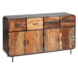 Buffet 4 Portes 4 Tiroirs Aspect Vieilli
