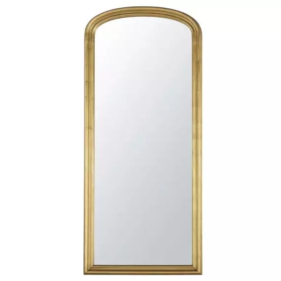 Miroir arrondi à moulures dorées 86×198