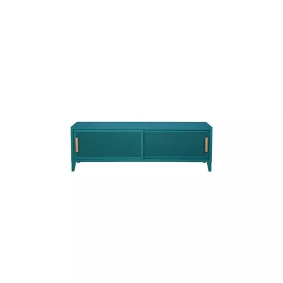 Buffet B perforé en Métal, Chêne – Couleur Vert – 120 x 40 x 51 cm – Designer Chantal Andriot