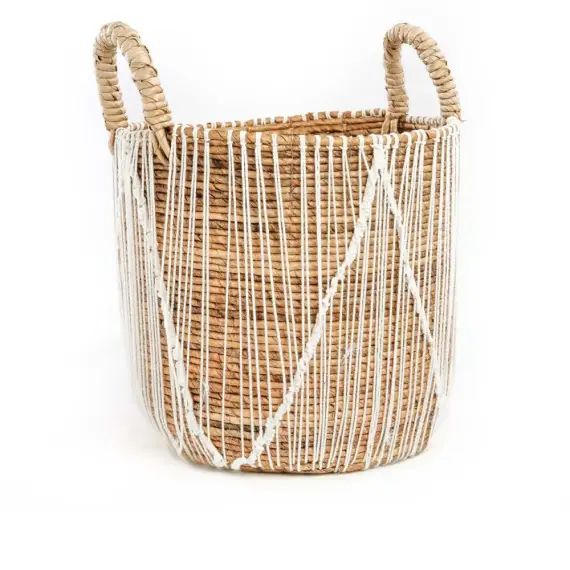 Panier en herbes de mer naturel blanc