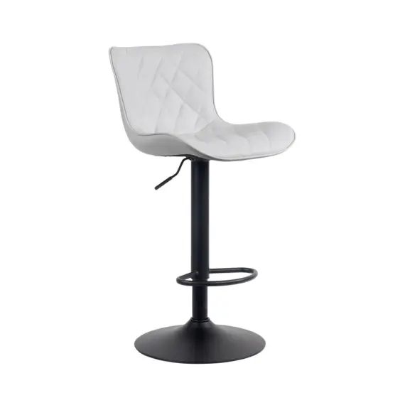 Tabouret de bar ajustable pivotant similicuir Blanc